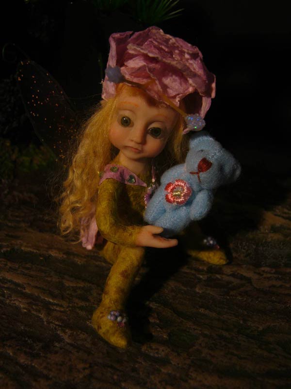 Ooak Baby Fairy Melina and Teddy Bear